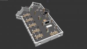 3D Grundriss Bürogeschoss