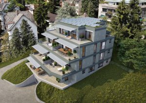 Luftbild Visualisierung Neubau Mehrfamilienhaus