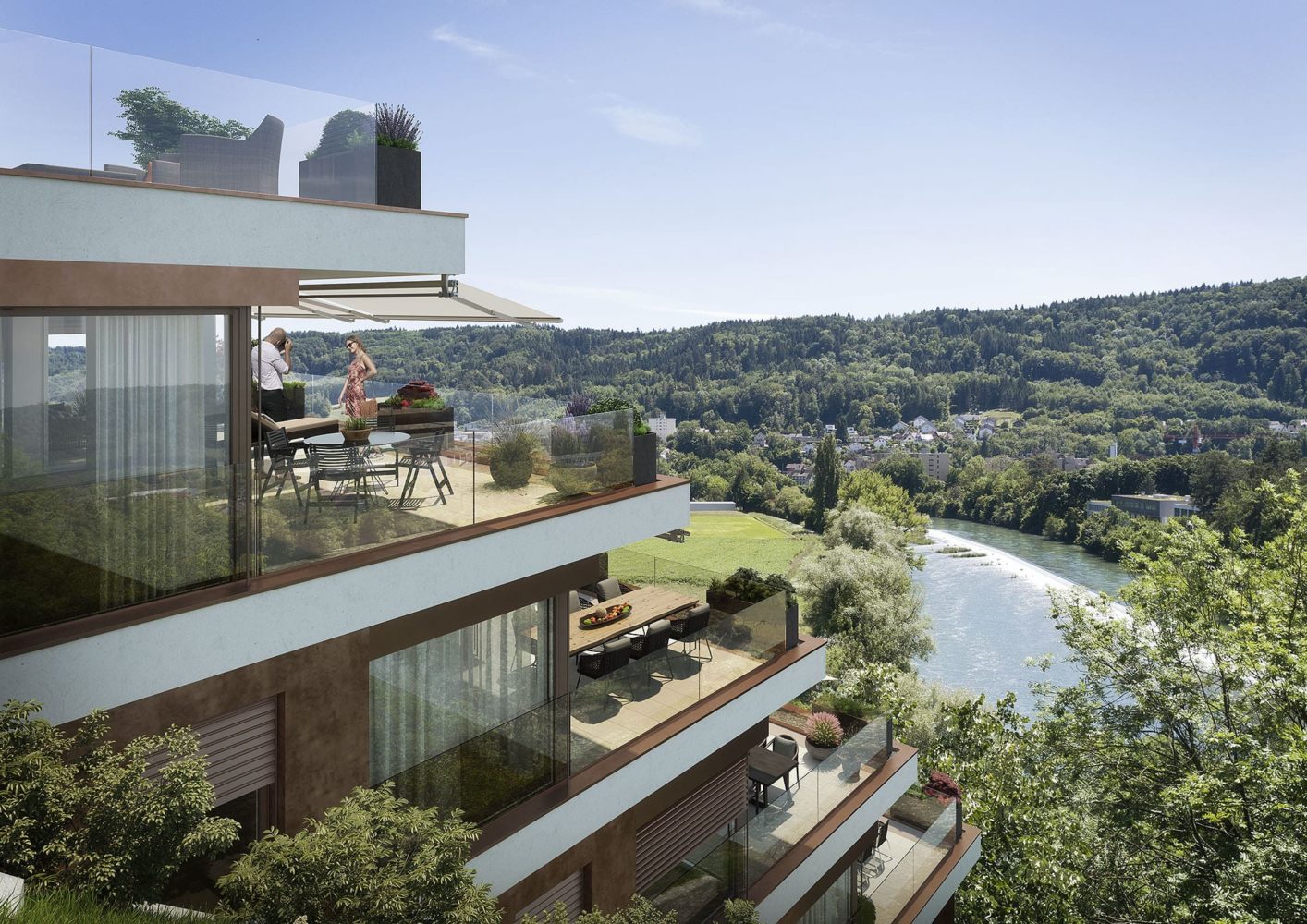 Moderne Terrassenhäuser mit atemberaubender Sicht