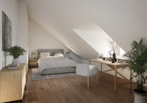 3D-Visualisierung-Schlafzimmer-Dachwohnung